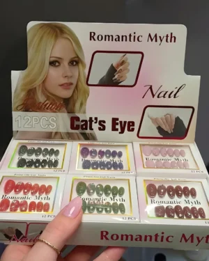 12 Pcs Cat's Eye Press-On Nails Set