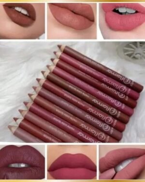 12 Pcs Smudge Proof Matte Lip Pencils in Bold Shades