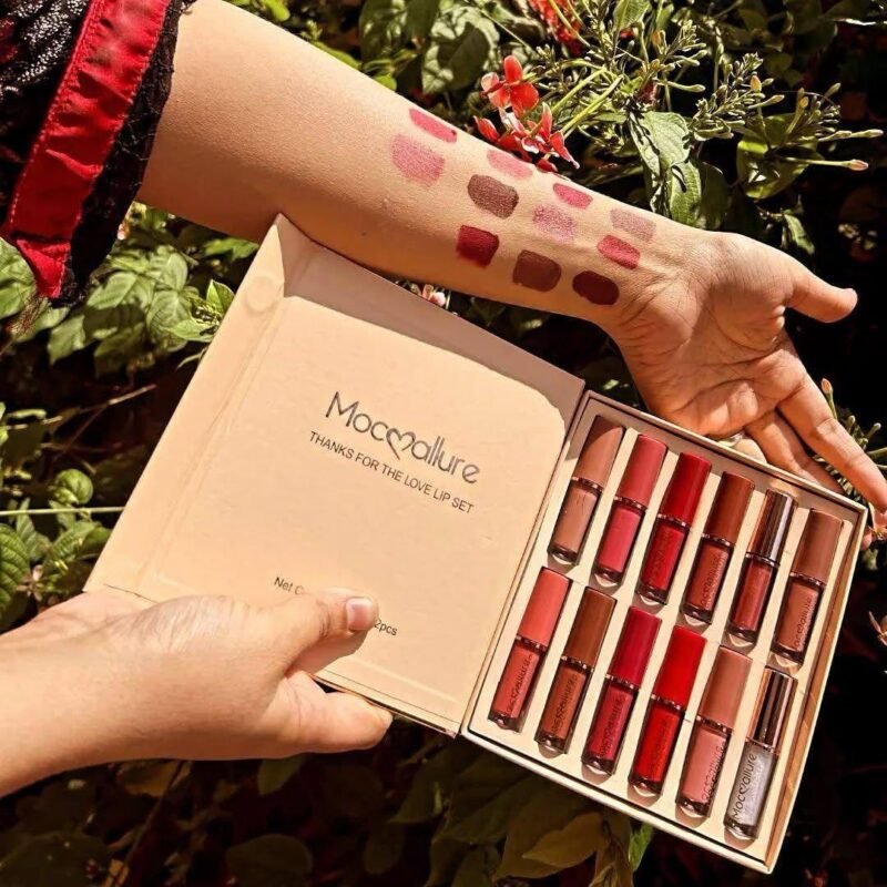 12 Pcs Velvet Glossy Lip Gloss Set Multicolor Pakistani Makeup 12 Pcs Velvet Glossy Lip Gloss Set Multicolor Pakistani Makeup