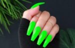 14th August Celebration Green Fake Nails - 100 Pcs