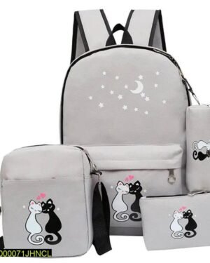 18" Cat Print Waterproof Backpack Set of 4