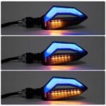 2 Pcs Blue Amber LED Bike Turn Signal