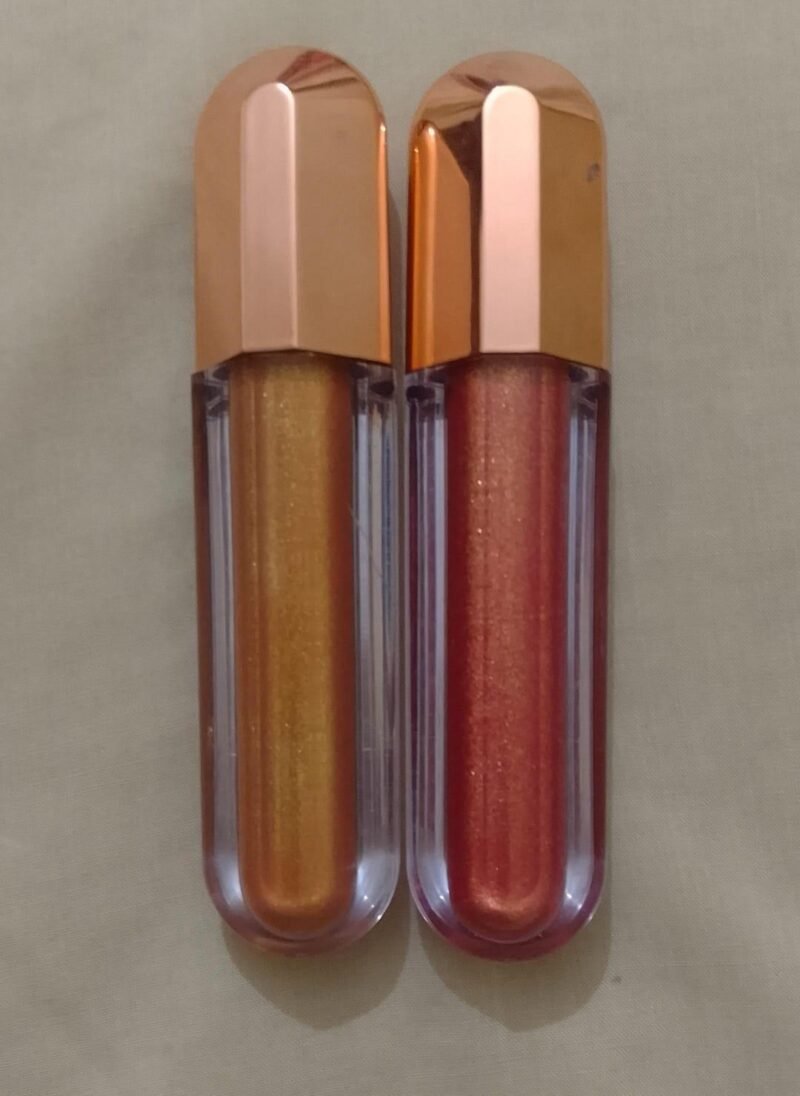 2 Pcs Liquid Glitter Eyeshadow Golden Brown Party Wear