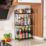 3 Layer Bronze Spice Rack for Kitchen Countertop Storage