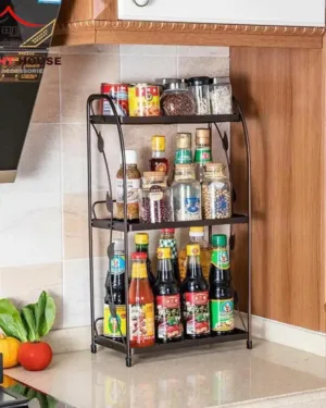 3 Layer Bronze Spice Rack for Kitchen Countertop Storage