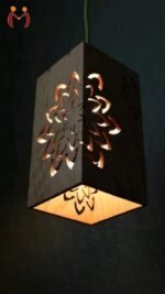 3D Laser Cut Wooden Ceiling Lamp with Floral Design