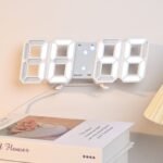 3D LED Digital Wall Clock USB Korean Style