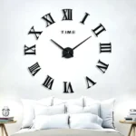 3D Wall Clock Black 24" Laser Cut Modern Home Decor