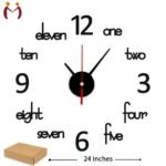 3D Wooden Wall Clock 24" Modern Home Decor