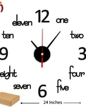 3D Wooden Wall Clock 24" Modern Home Decor