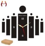 3D Wooden Wall Clock Abstract Modern Home Decor