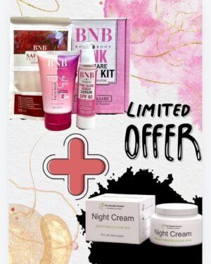 4 in 1 Skincare Bundle - Night Cream, Face Serum, Sheet Mask & Face Wash (4 Pcs)