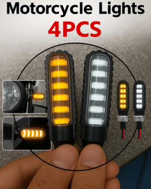 4 Pcs Dual Color LED Motorcycle Turn Signals Yellow White
