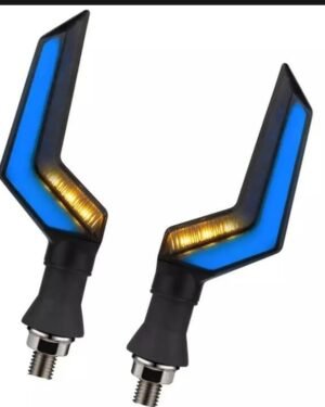 4Pcs Blue Yellow Motorcycle Turn Signals Light