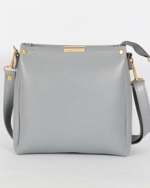 Grey Rexine Girl's Plain Shoulder Bag