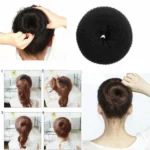 6 Pcs Black Synthetic Hair Bun Maker Medium Length