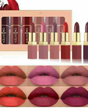 6 Pcs High Pigmented Velvety Texture Lipsticks