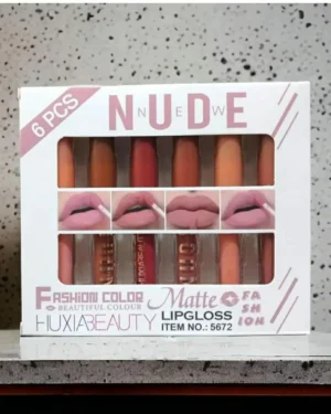 6 Pcs Nude Matte Lip Gloss Set