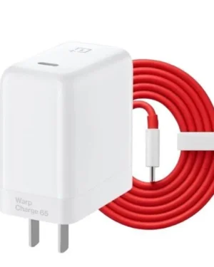 65W Warp Charger with Red Cable for OnePlus Phones