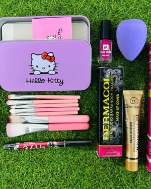7 in 1 Makeup Kit for Women with Brushes, Foundation, Mascara, Eyeliner, Beauty Blender, Nail Polish & Perfume