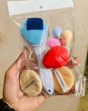 7-in-1 Makeup Tools Set with Facial Scrub & 4 Blenders