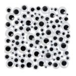 70 Pcs Mixed Size Black White Googly Eyes PVC Craft Decor