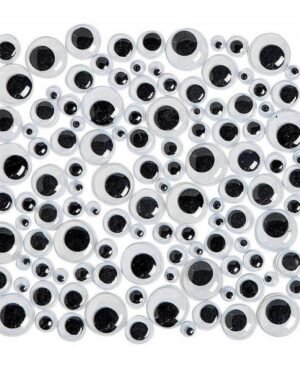 70 Pcs Mixed Size Black White Googly Eyes PVC Craft Decor