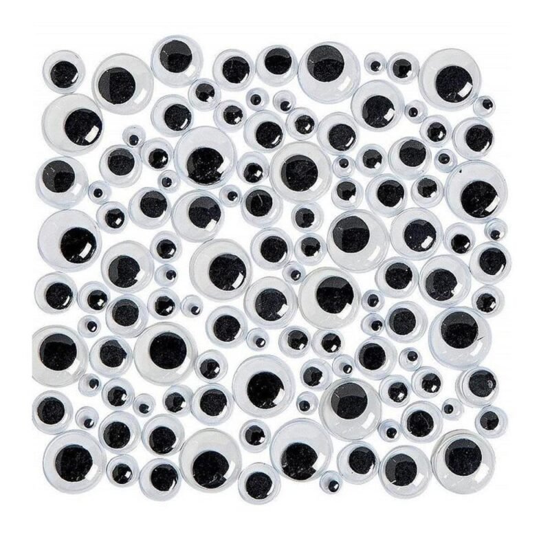 70 Pcs Mixed Size Black White Googly Eyes PVC Craft Decor