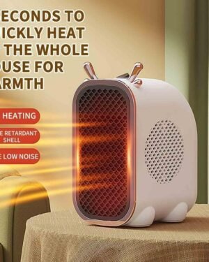 800W Portable Electric Heater White Fast Heat Low Noise
