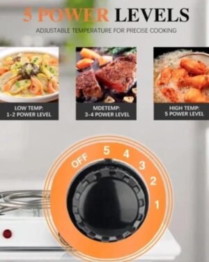 Adjustable Electric Stove 5 Power Levels Stainless Steel