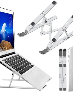 Adjustable Steel Tripod Laptop Stand White