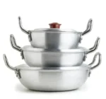 Aluminium Karahi Wok Set of 3 Pcs Silver