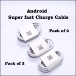 Android Fast Charging Cable White Pack of 2