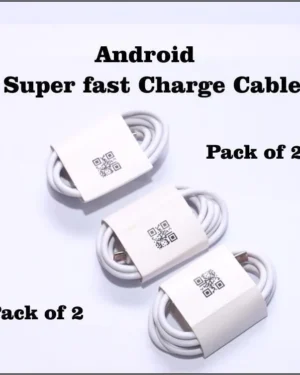 Android Fast Charging Cable White Pack of 2