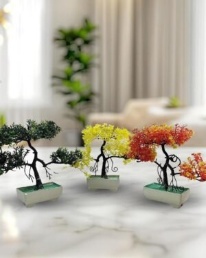 Artificial Bonsai Trees Set of 3 for Home Decor