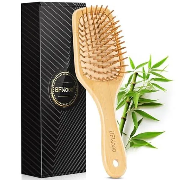 Bamboo Detangling Hair Brush for Hair Growth Yellow Bamboo Detangling Hair Brush for Hair Growth Yellow