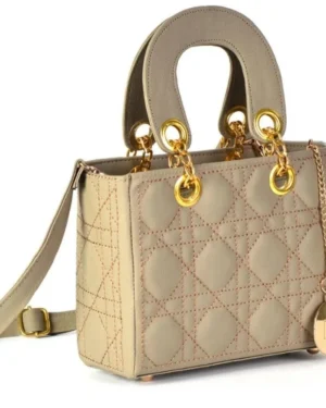 Beige Embroidered Crossbody Bag for Girls