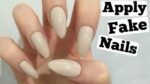 Beige Fake Nails 24Pcs ABS Plastic with Glue