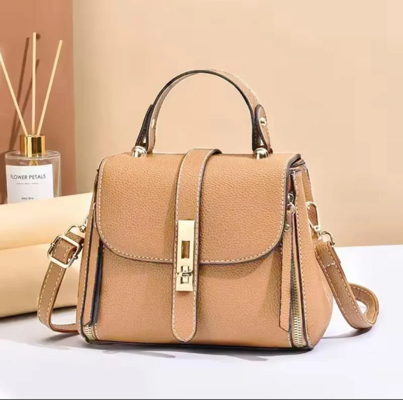 Beige PU Leather Crossbody Bag for Girls Beige PU Leather Crossbody Bag for Girls