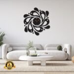 Black Artistic Wall Clock 24x24 Inch DIY Decor
