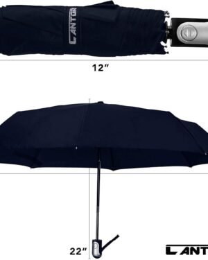 Black Auto Open Close Umbrella 38" Portable Parachute Steel