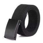 Black Canvas Belt for Men Women Fashion Daily Use