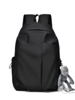 Black Casual Backpack for Students with Large Capacity