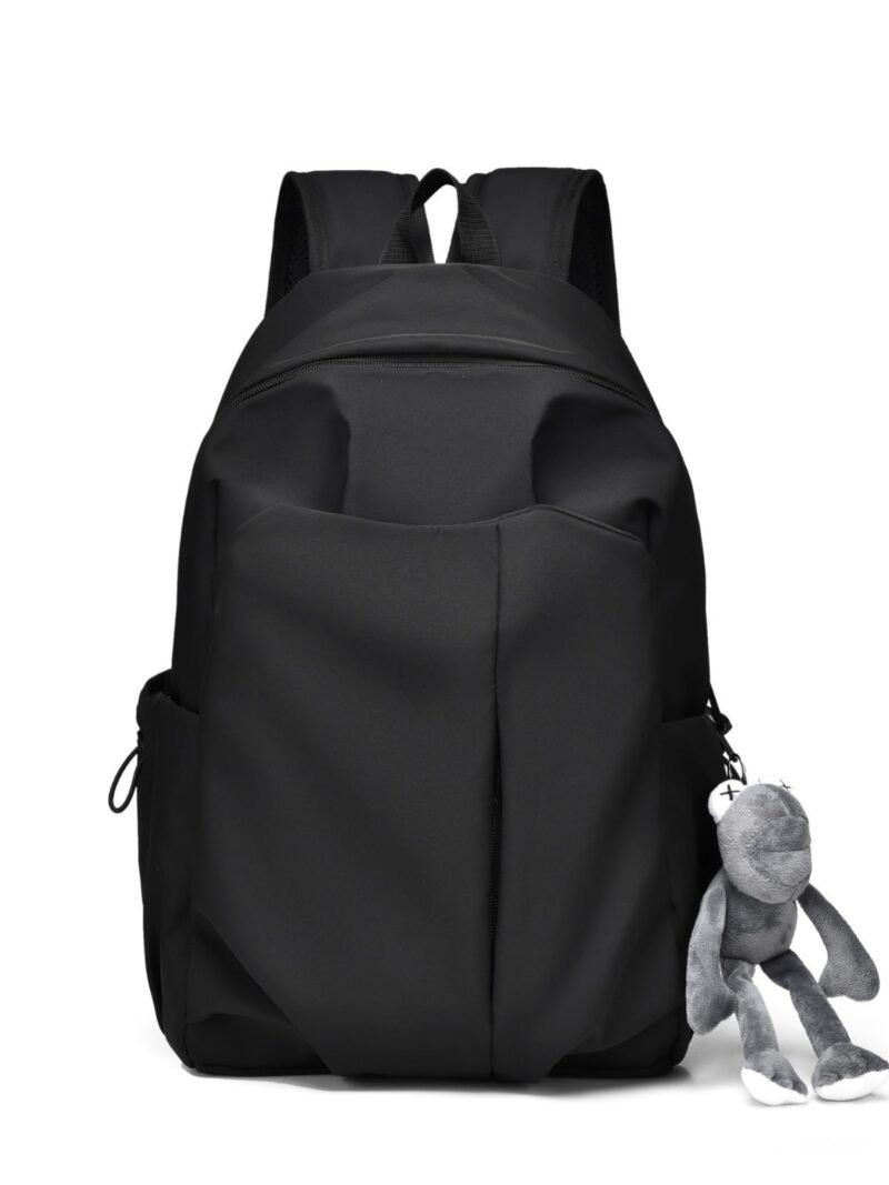 Black Casual Backpack for Students with Large Capacity