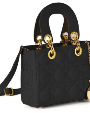 Black Embroidered Crossbody Bag for Girls, Stylish & Lightweight