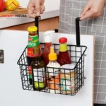 Black Hanging Kitchen Storage Basket for Cabinet