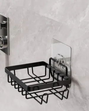Black Iron Soap Basket for Bathroom Wall Mount