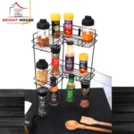 Black Iron Triangle Spice Rack for Kitchen Countertop