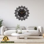 Black Mandala Wall Clock 29x21 Inch DIY Decor