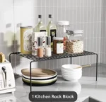 Black Metal Spices Rack for Kitchen Storage